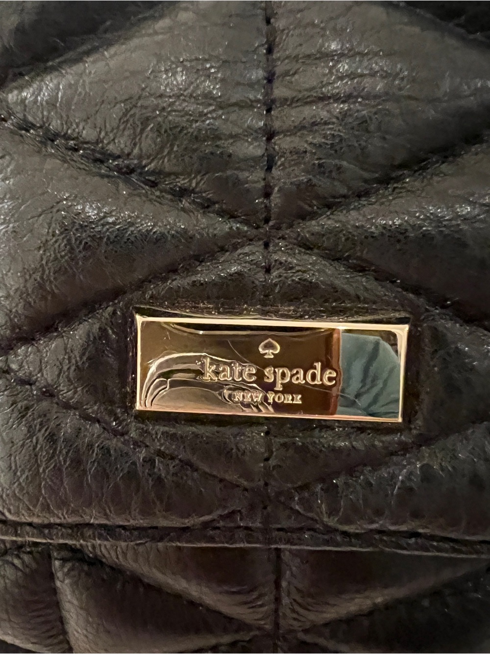 Kate Spade Black Quilted Leather Chain Shoulder Bag Gold Hardware Dust Bag - Picture 3 of 9